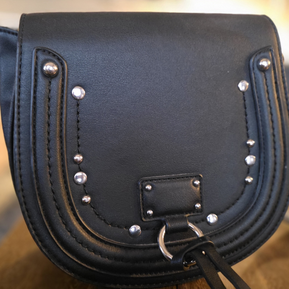 Imoshion Black Crossbody Bag with Silver Studs